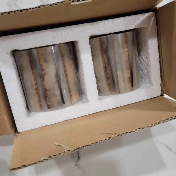 Scott Living (set of 2) 4" Birch Wax Flameless Pillar Candles 🕯 - Picture 4 of 5